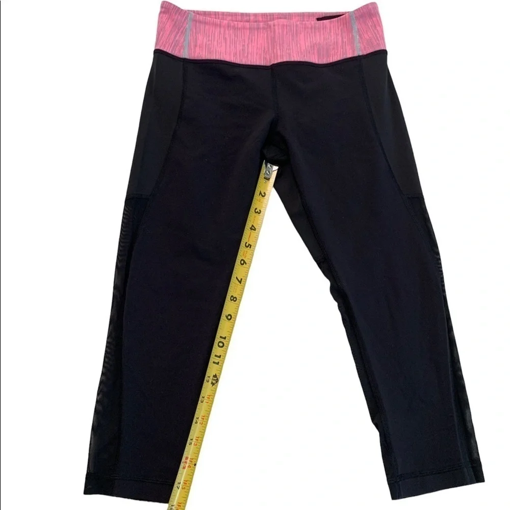 Lululemon Athletica Black & Pink Mesh Leggings Size 6 - Picture 9 of 16